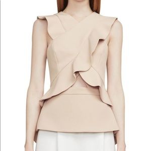BCBG Irena Cut Out Ruffle Top size M, NWT